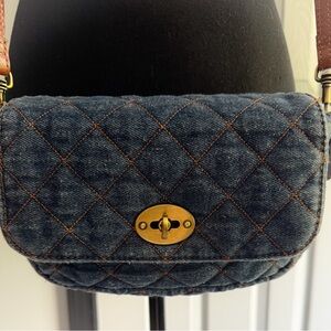 Patricia Nash Blue and Brown Crossbody Bag